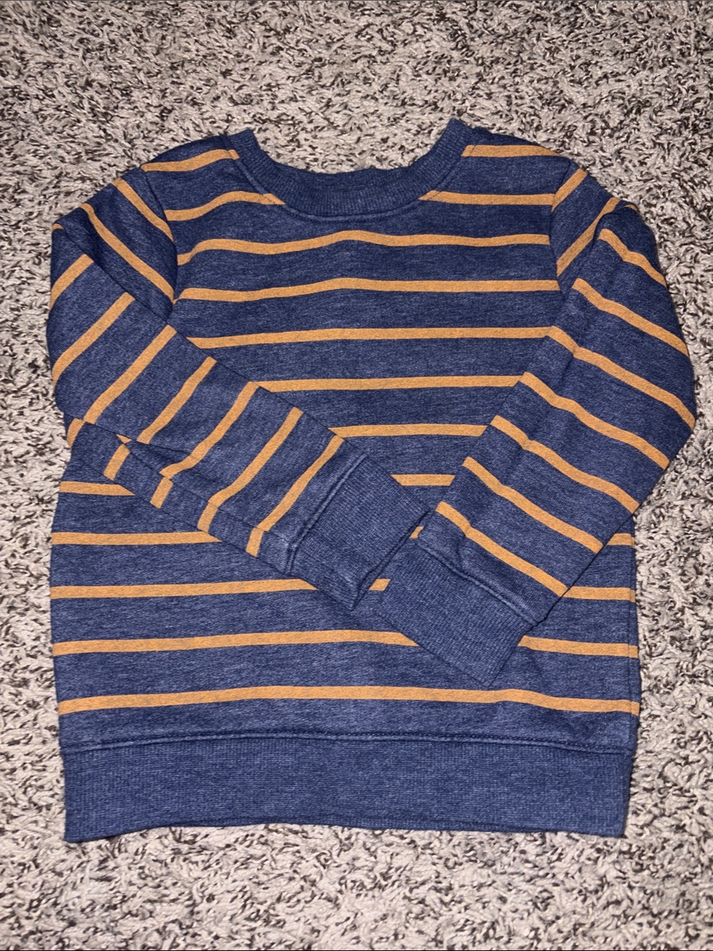 CLEARANCE 4 for $12 - Cat & Jack Navy Crewneck Sweater with Mustard Stripes 3T